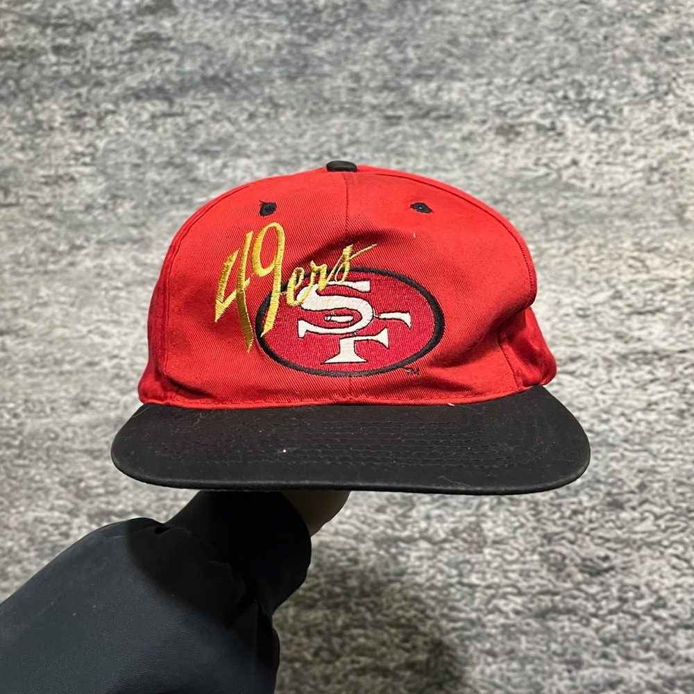 Vintage 90s San Francisco 49ers Snapback Hat NFL Embroidered Red Black Cap